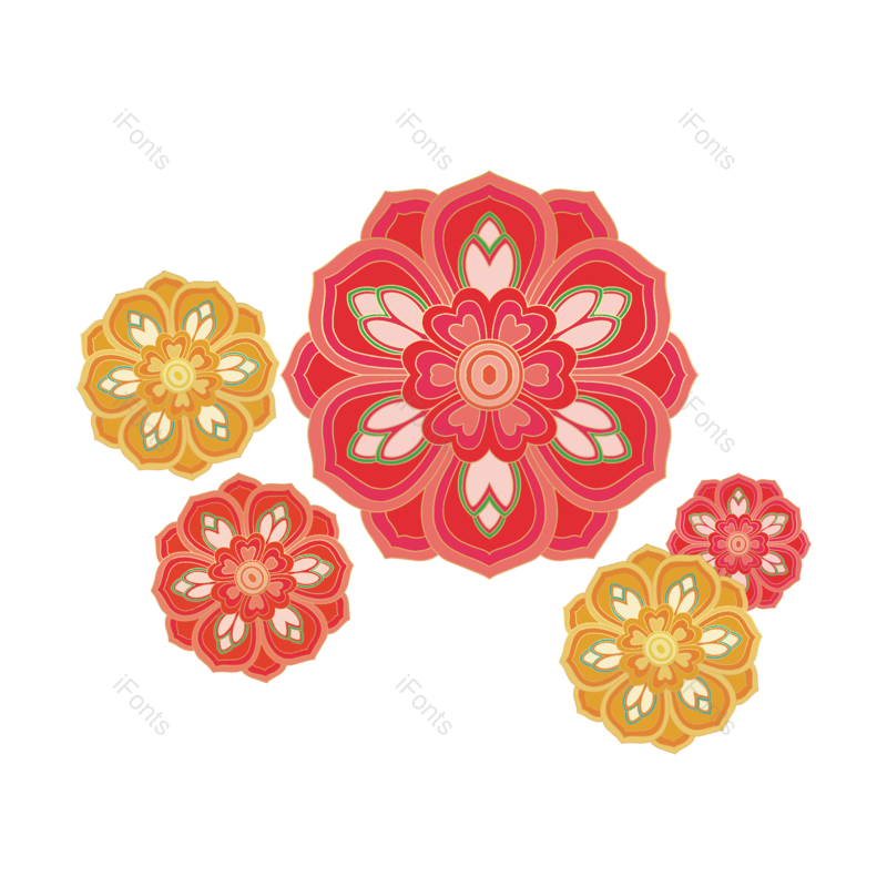 剪纸花图片,插画元素,剪纸装饰PNG,中国免抠素材